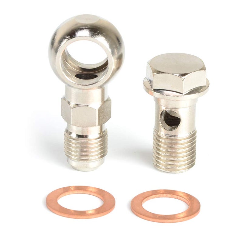 KINUGAWA Turbo Coolant Banjo Bolt kit M14x1.5 mm to -6AN Garrett GT28R GT30R GT35R Long neck - Image 1